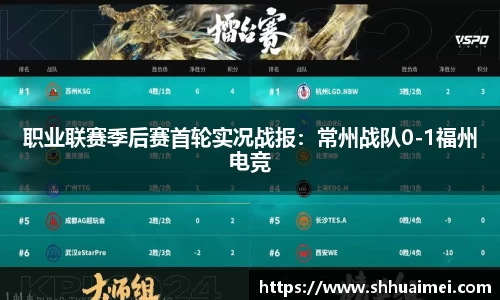 职业联赛季后赛首轮实况战报：常州战队0-1福州电竞